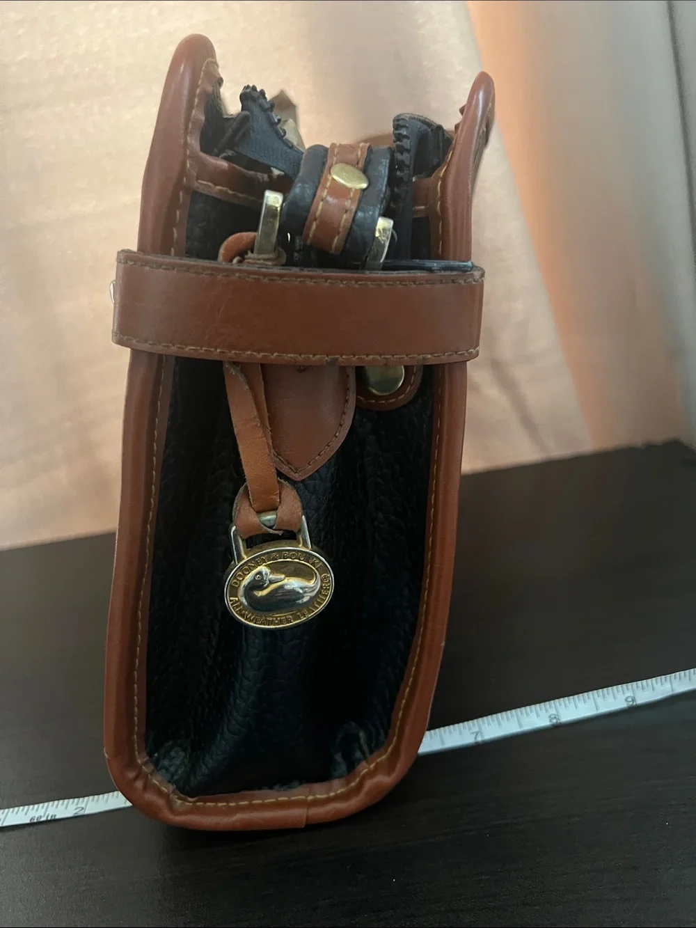 Dooney & Bourke Black and Brown Leather Briefcase